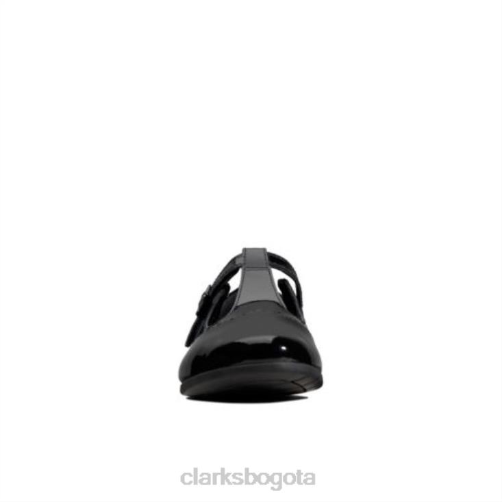 Clarks 0DX8L4664 clarks charol negro scala seek inf h fit niños charol negro