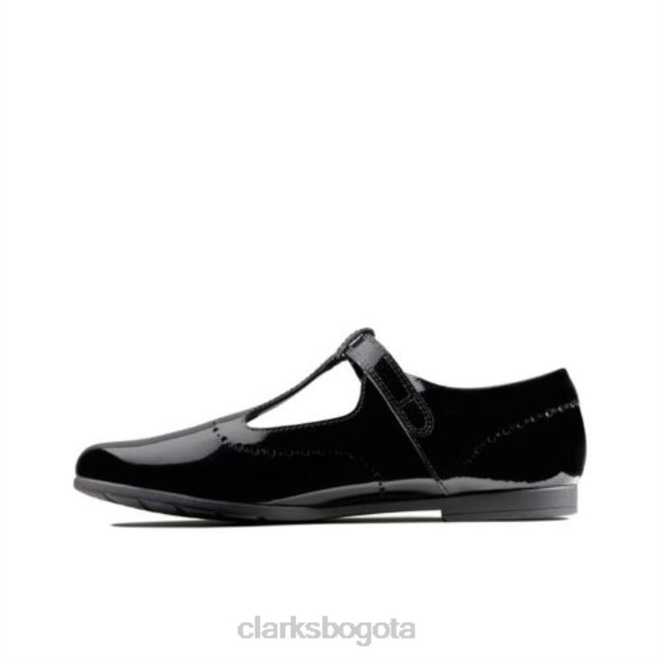 Clarks 0DX8L4664 clarks charol negro scala seek inf h fit niños charol negro