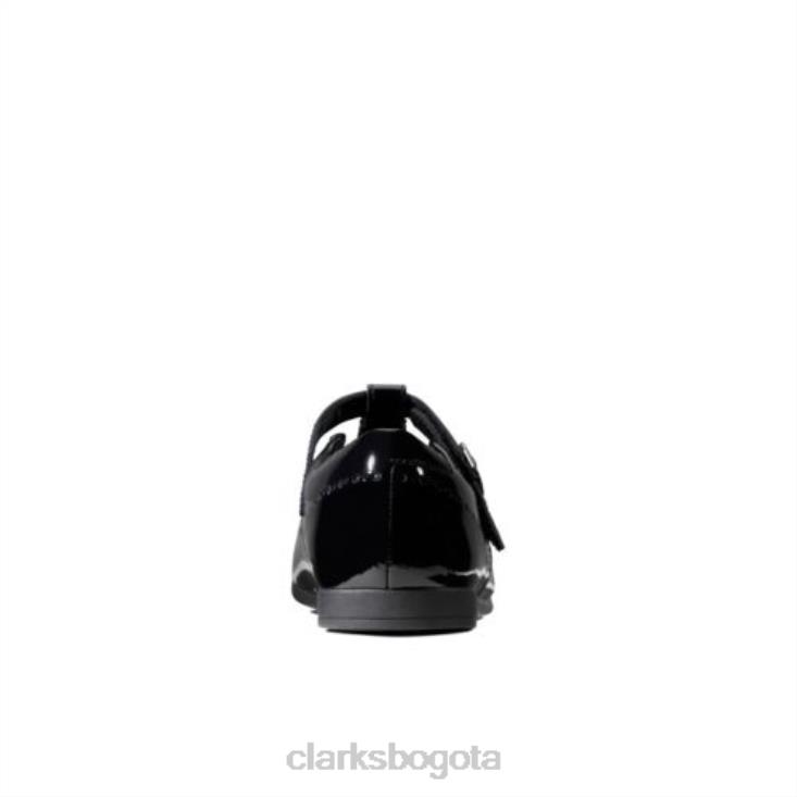 Clarks 0DX8L4664 clarks charol negro scala seek inf h fit niños charol negro