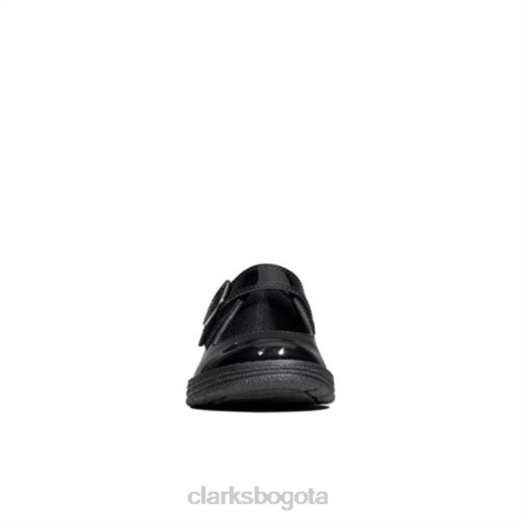 Clarks 0DX8L4665 clarks charol negro mendip stitch inf f fit niños charol negro