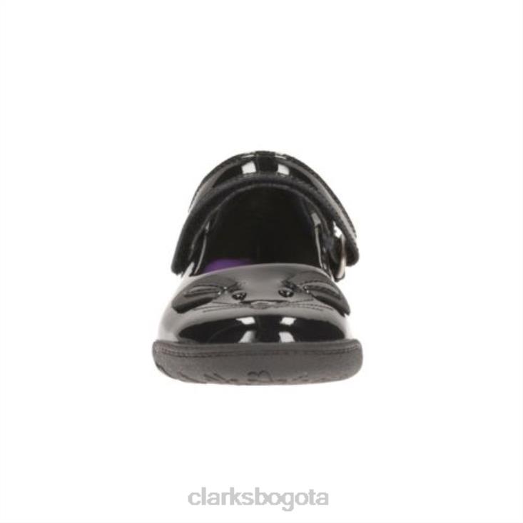 Clarks 0DX8L4668 clarks nibblesbee charol negro pre f fit niños charol negro
