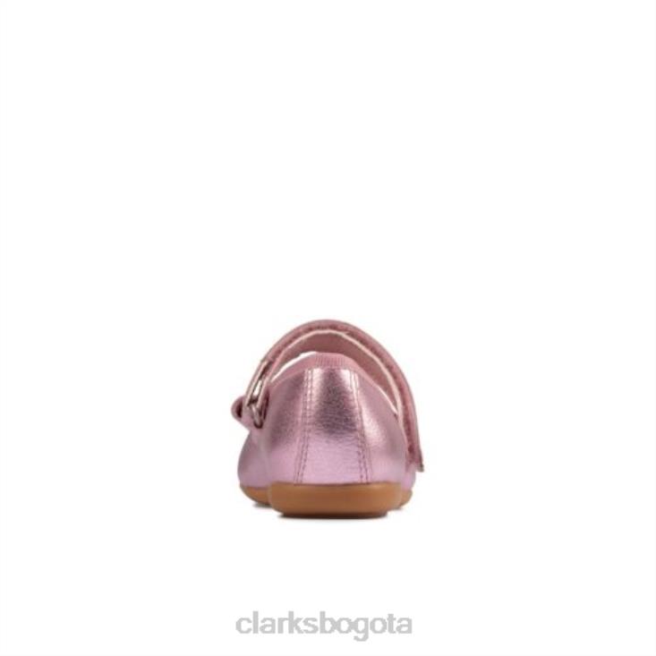 Clarks 0DX8L4675 clarks de cuero rosa dance bow inf g fit unisexo cuero rosa