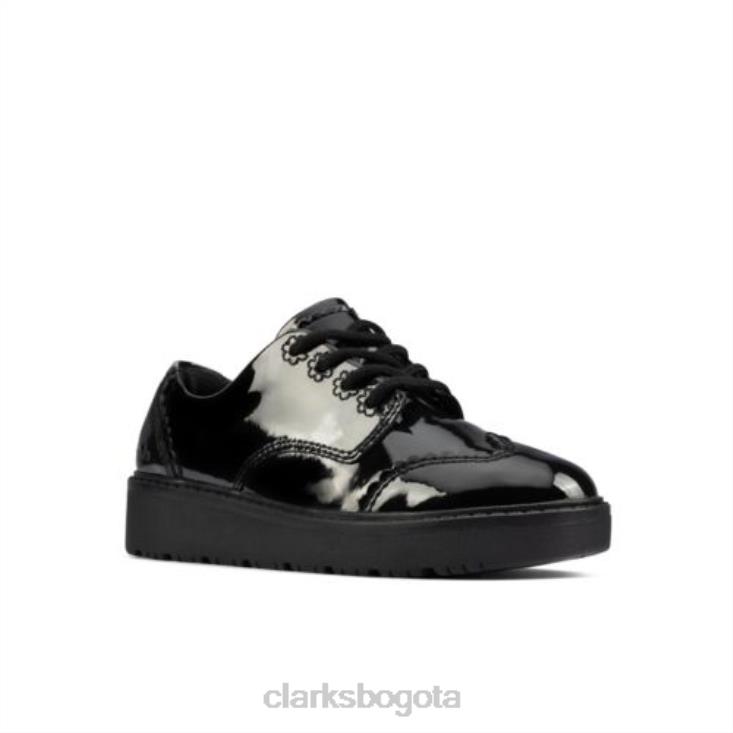 Clarks 0DX8L4686 plajump inf f fit charol negro clarks unisexo charol negro