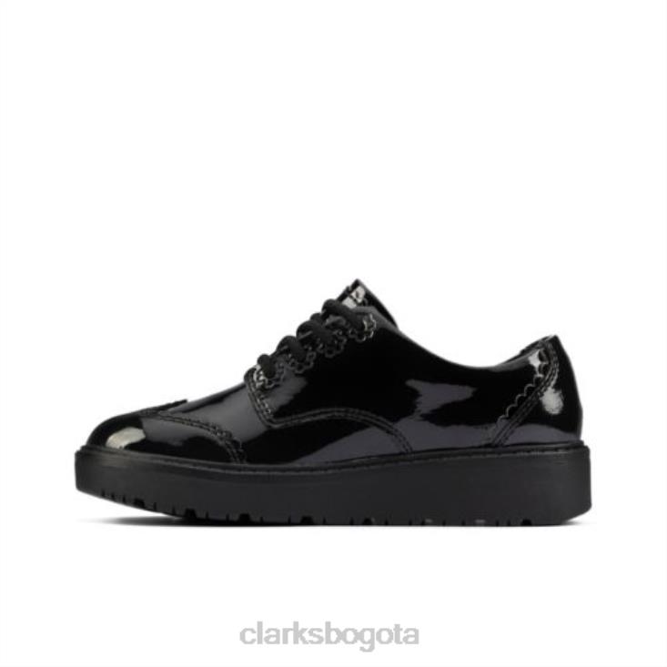Clarks 0DX8L4686 plajump inf f fit charol negro clarks unisexo charol negro
