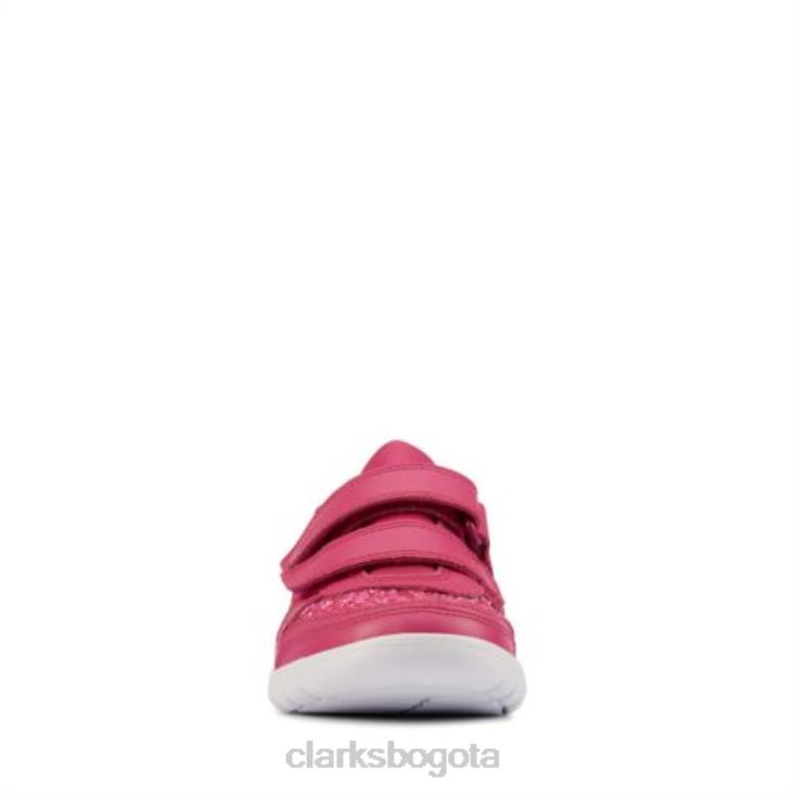 Clarks 0DX8L4688 Clarks de cuero rosa lápiz labial scape Spirit jnr f fit unisexo lápiz labialcuero rosa