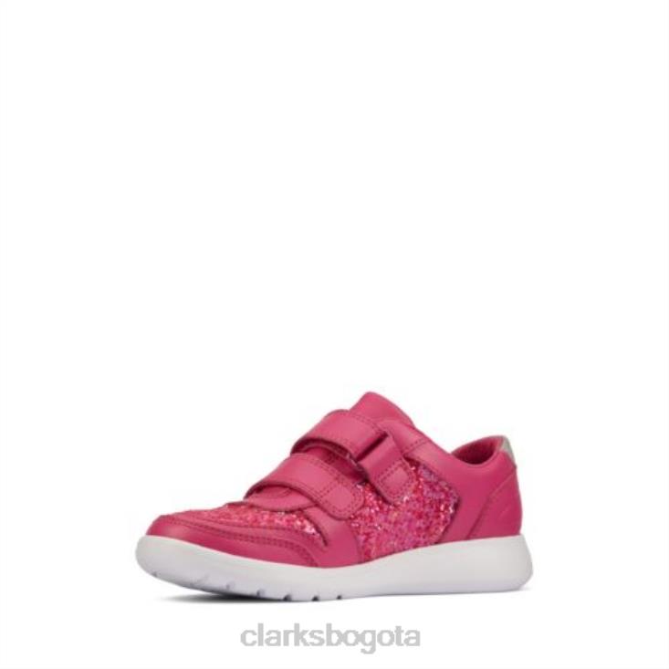 Clarks 0DX8L4688 Clarks de cuero rosa lápiz labial scape Spirit jnr f fit unisexo lápiz labialcuero rosa