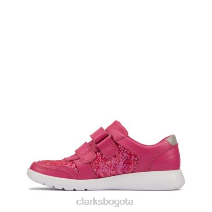 Clarks 0DX8L4688 Clarks de cuero rosa lápiz labial scape Spirit jnr f fit unisexo lápiz labialcuero rosa