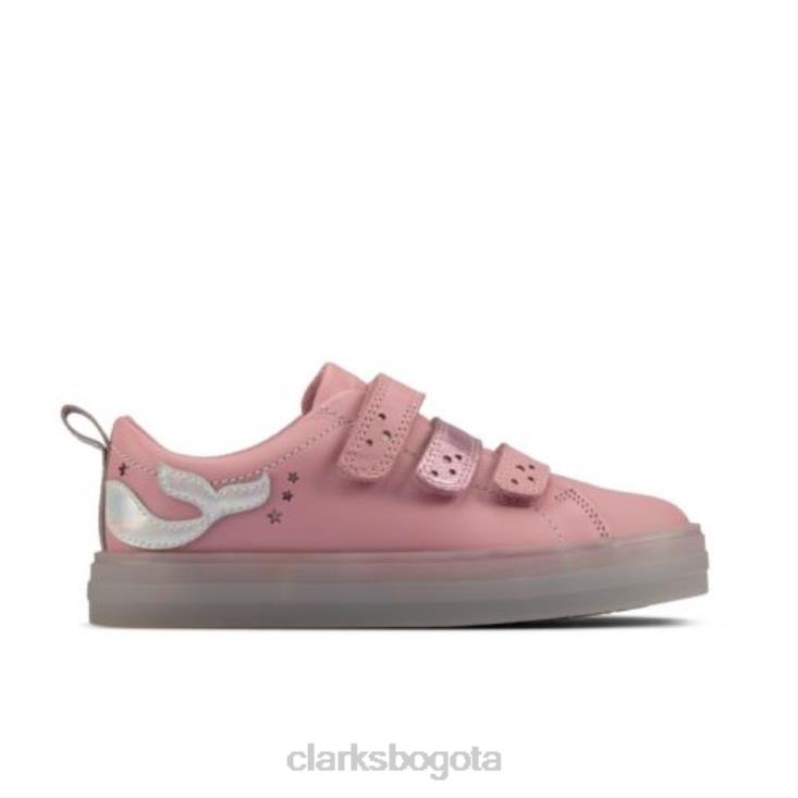 Clarks 0DX8L4690 clarks flareshelllo jnr g fit cuero rosa unisexo cuero rosa
