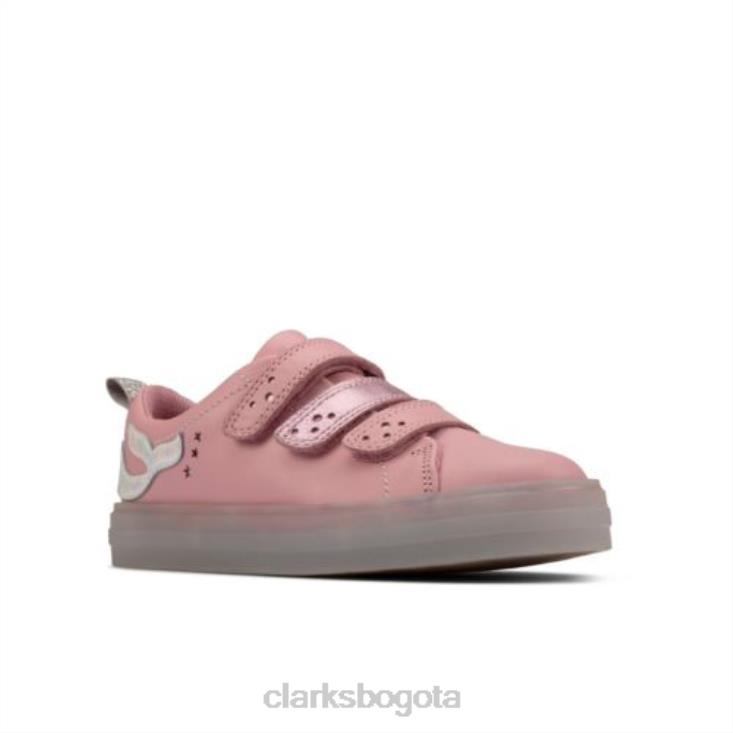 Clarks 0DX8L4690 clarks flareshelllo jnr g fit cuero rosa unisexo cuero rosa