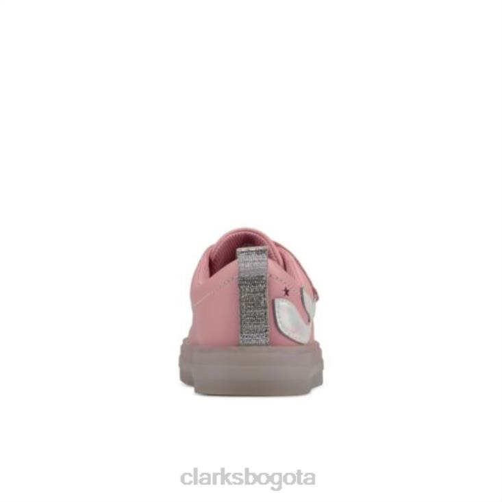 Clarks 0DX8L4690 clarks flareshelllo jnr g fit cuero rosa unisexo cuero rosa