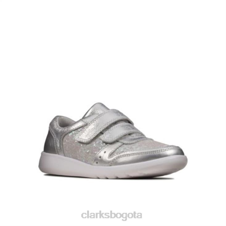 Clarks 0DX8L4691 Clarks Scape Spirit Jnr G Fit plateado metalizado unisexo plata metalizada