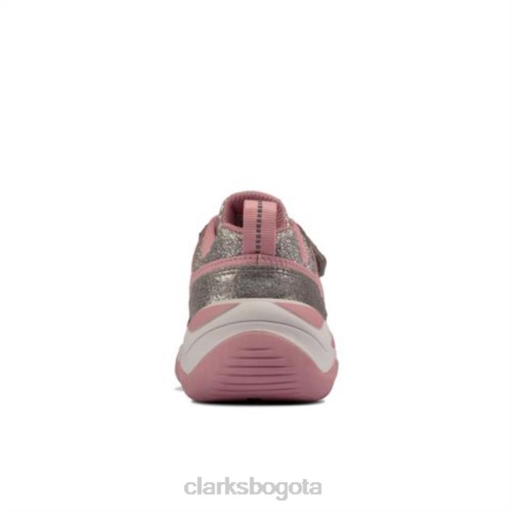 Clarks 0DX8L4692 clarks kuju run jnr g fit plateado metalizado unisexo plata metalizada