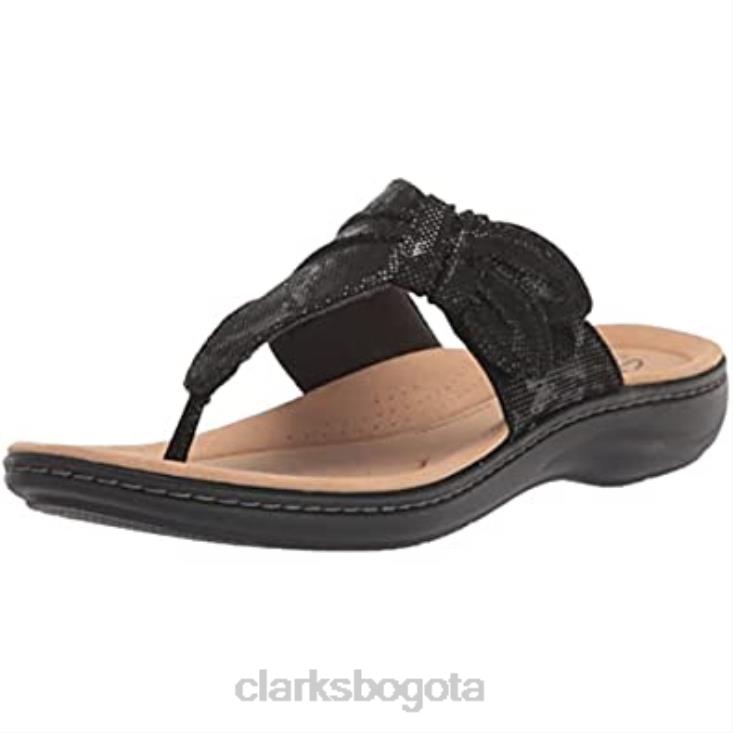 Clarks 0DX8L470 sandalia plana laurieann rae mujer textil negro clarks mujer