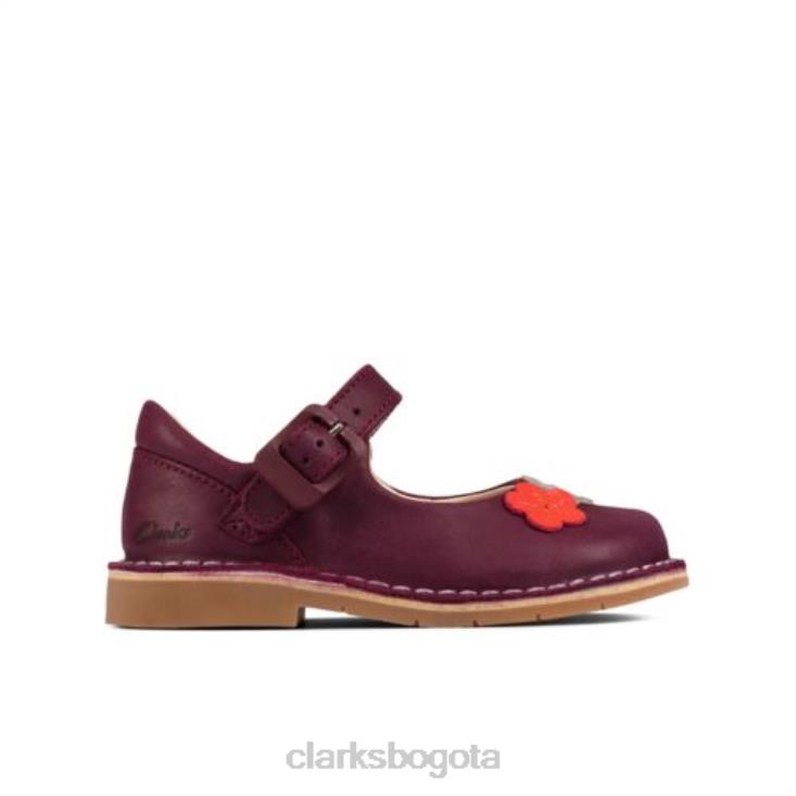 Clarks 0DX8L4705 clarks berry cuero comet gem inf f fit unisexo cuero de baya