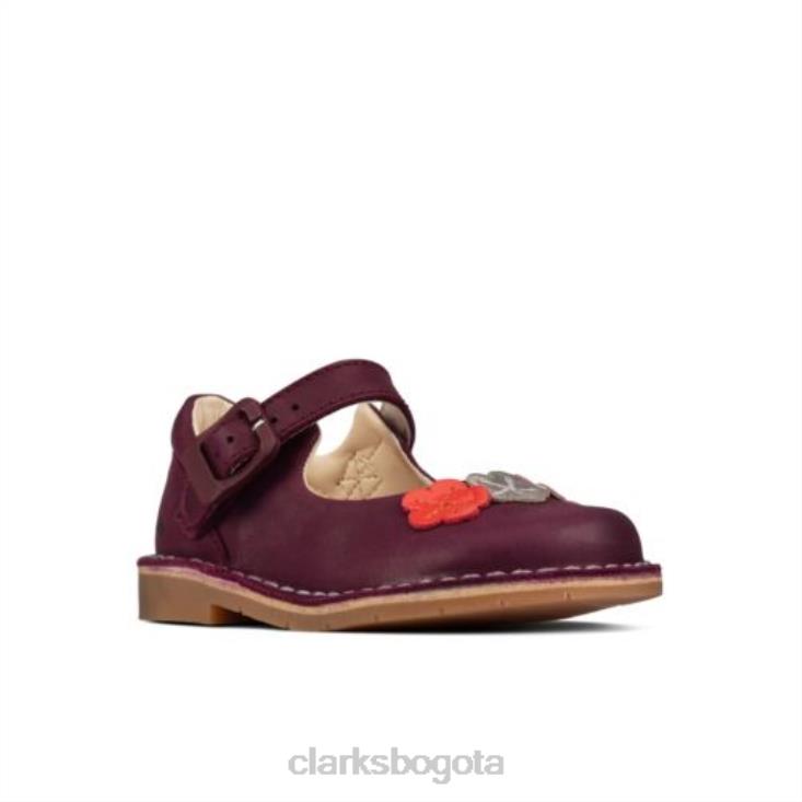 Clarks 0DX8L4705 clarks berry cuero comet gem inf f fit unisexo cuero de baya
