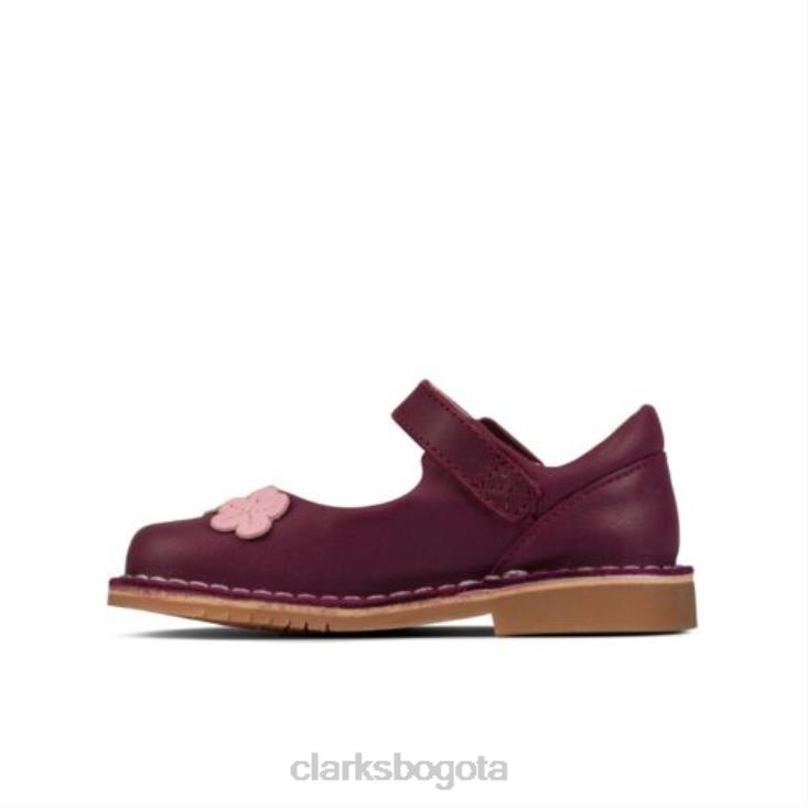 Clarks 0DX8L4705 clarks berry cuero comet gem inf f fit unisexo cuero de baya