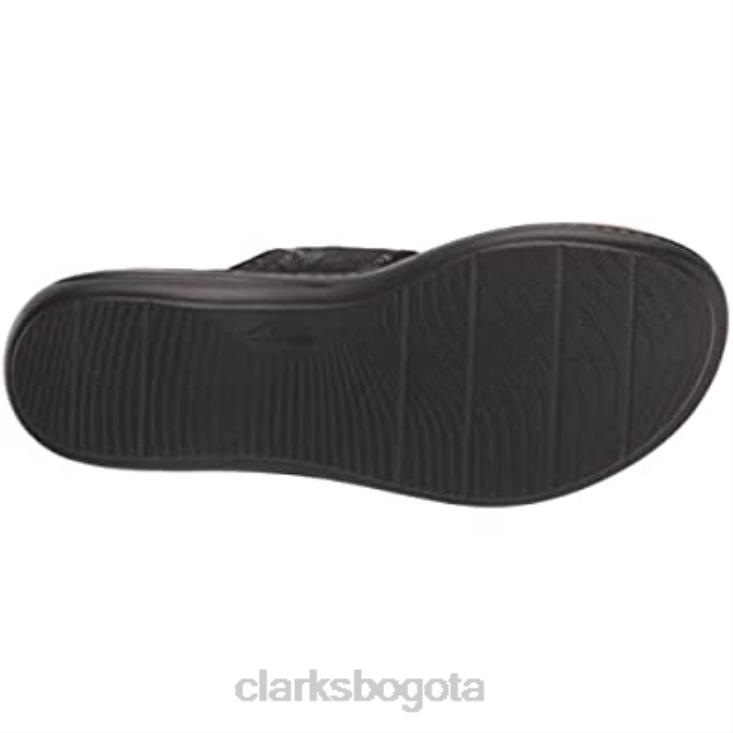 Clarks 0DX8L471 sandalia plana laurieann rae mujer clarks negro textil mujer