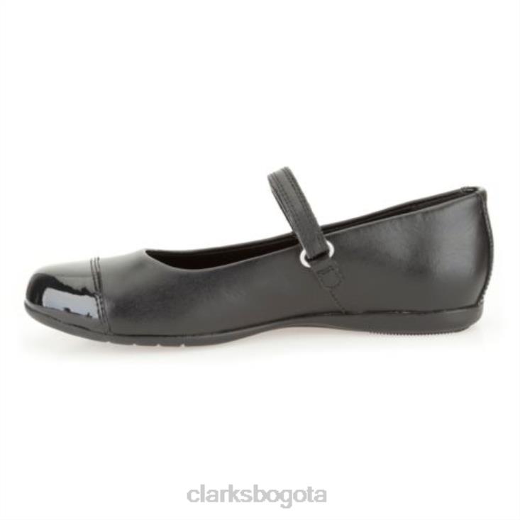 Clarks 0DX8L4711 paso de baile jnr g fit clarks cuero negro unisexo cuero negro