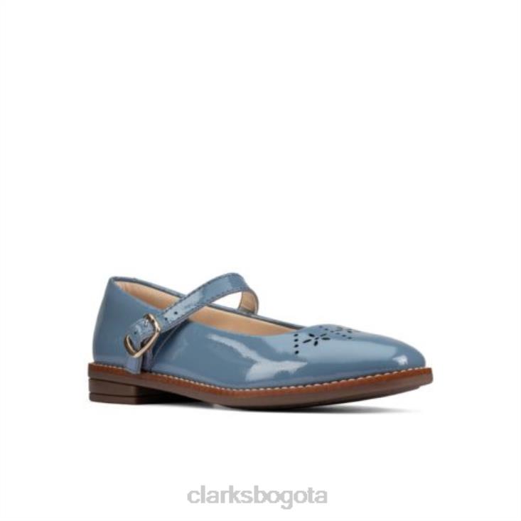 Clarks 0DX8L4718 draw play inf f fit clarks de cuero azul medio unisexo cuero azul medio