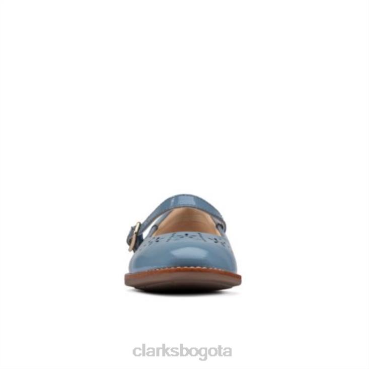 Clarks 0DX8L4718 draw play inf f fit clarks de cuero azul medio unisexo cuero azul medio