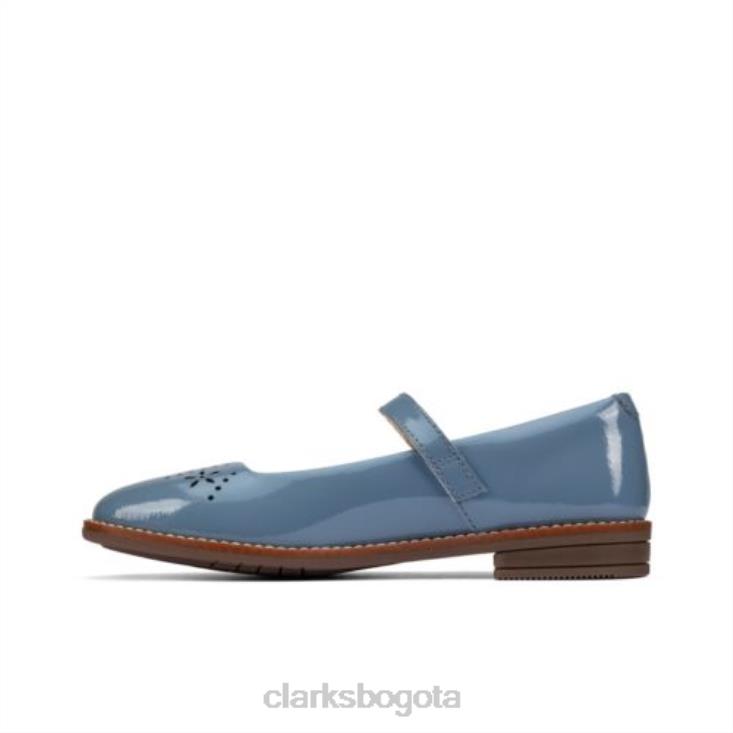 Clarks 0DX8L4718 draw play inf f fit clarks de cuero azul medio unisexo cuero azul medio