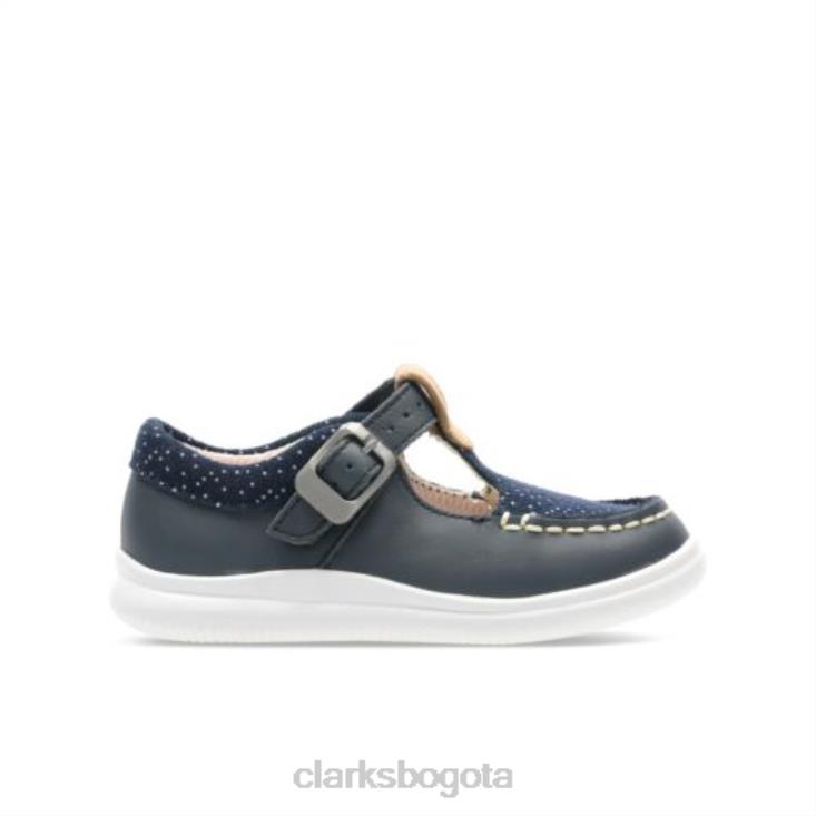 Clarks 0DX8L4727 cresta rosa inf f fit clarks cuero azul marino unisexo cuero azul marino