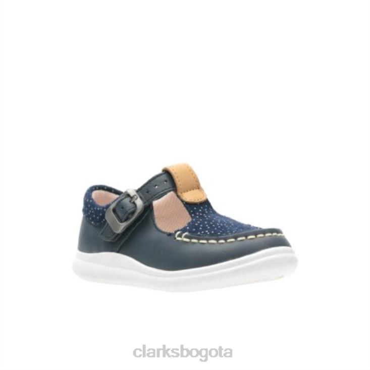 Clarks 0DX8L4727 cresta rosa inf f fit clarks cuero azul marino unisexo cuero azul marino