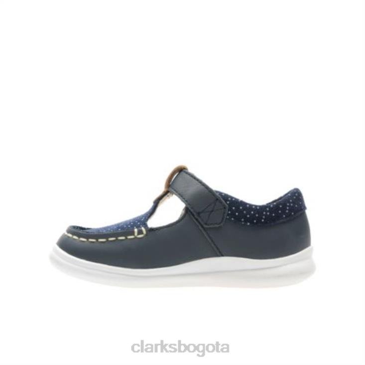 Clarks 0DX8L4727 cresta rosa inf f fit clarks cuero azul marino unisexo cuero azul marino