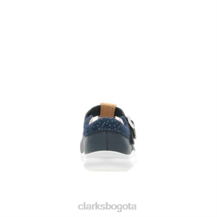 Clarks 0DX8L4727 cresta rosa inf f fit clarks cuero azul marino unisexo cuero azul marino