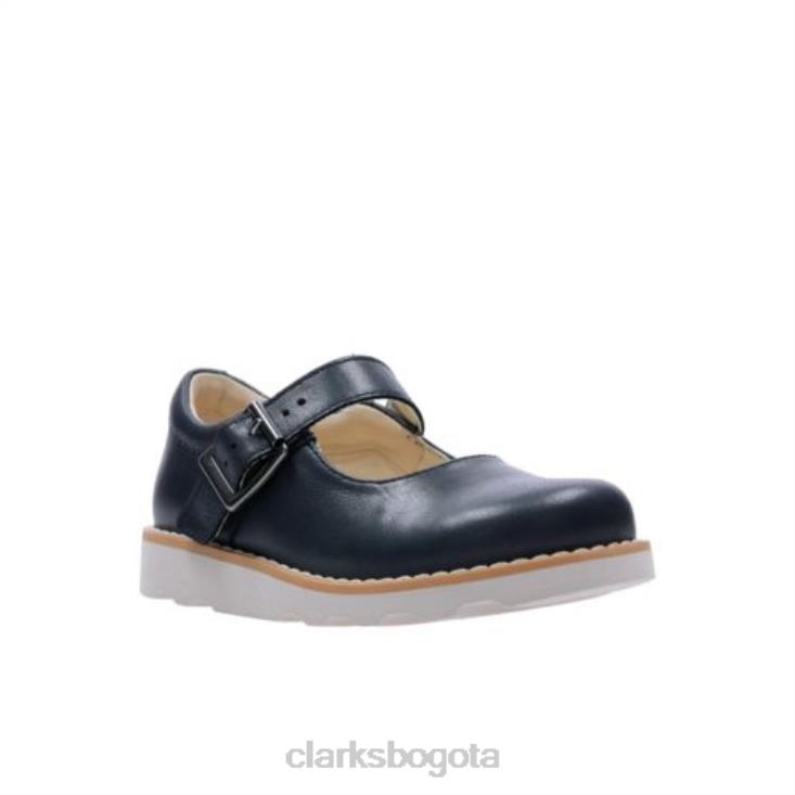 Clarks 0DX8L4736 clarks corona de cuero azul marino honor inf e fit unisexo cuero azul marino
