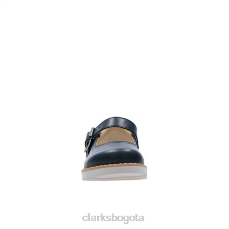 Clarks 0DX8L4736 clarks corona de cuero azul marino honor inf e fit unisexo cuero azul marino