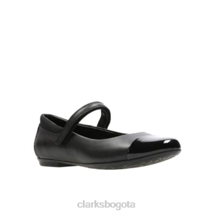 Clarks 0DX8L4744 clarks de cuero negro tizz talk jnr g fit unisexo cuero negro