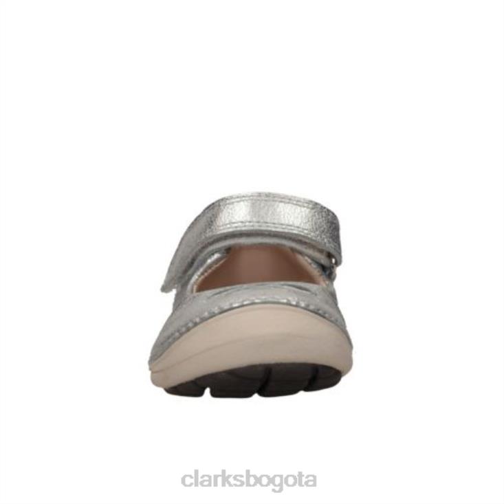 Clarks 0DX8L4745 clarks cuero plateado suavemente eden fst f fit unisexo cuero plateado