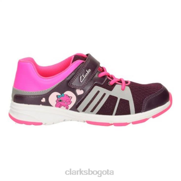 Clarks 0DX8L4751 reflejan glo jnr g fit clarks morado unisexo púrpura