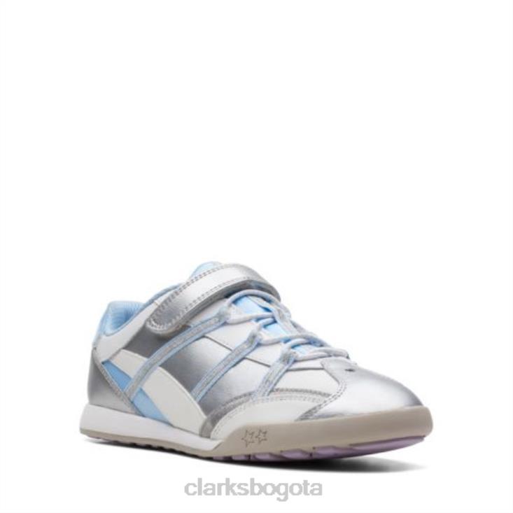 Clarks 0DX8L4753 clarks white giggle lite jnr f fit unisexo blanco