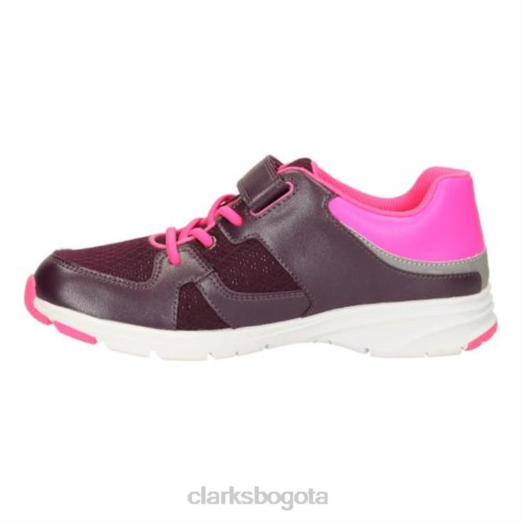 Clarks 0DX8L4760 Clarks morados reflejan glo jnr f fit unisexo púrpura