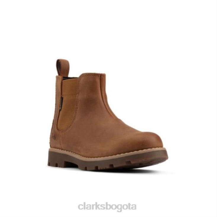 Clarks 0DX8L4779 clarks heath sea gtx inf g fit cuero tostado unisexo cuero marrón