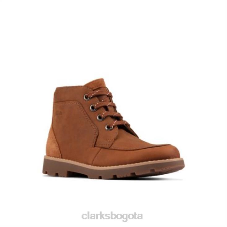 Clarks 0DX8L4782 clarks de cuero tostado heath lace inf g fit unisexo cuero marrón