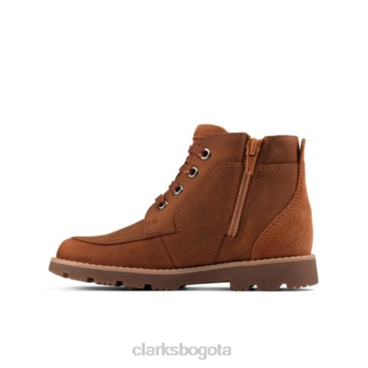 Clarks 0DX8L4782 clarks de cuero tostado heath lace inf g fit unisexo cuero marrón