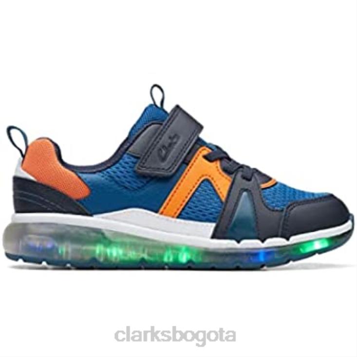 Clarks 0DX8L480 clarks spark flash ko azul combinación materiales niño zapatillas niño niños