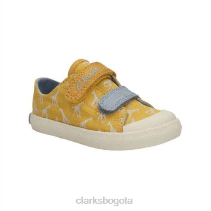 Clarks 0DX8L4809 clarks yel low textil halcy hop fst g fit niños textil amarillo