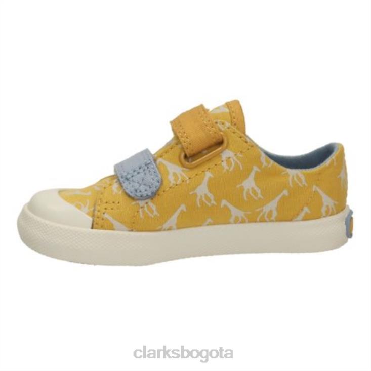 Clarks 0DX8L4809 clarks yel low textil halcy hop fst g fit niños textil amarillo