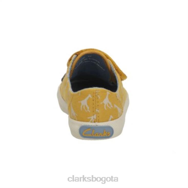 Clarks 0DX8L4809 clarks yel low textil halcy hop fst g fit niños textil amarillo
