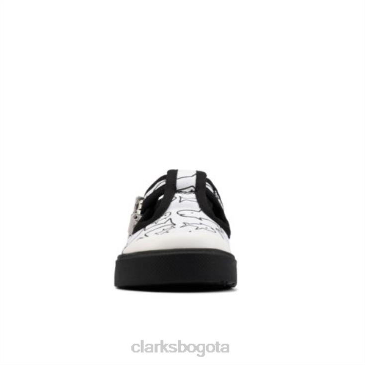 Clarks 0DX8L4813 city ​​dance fst g fit clarks lona blanca niños lienzo blanco