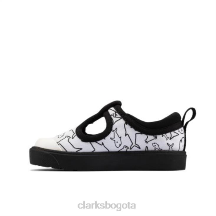 Clarks 0DX8L4813 city ​​dance fst g fit clarks lona blanca niños lienzo blanco