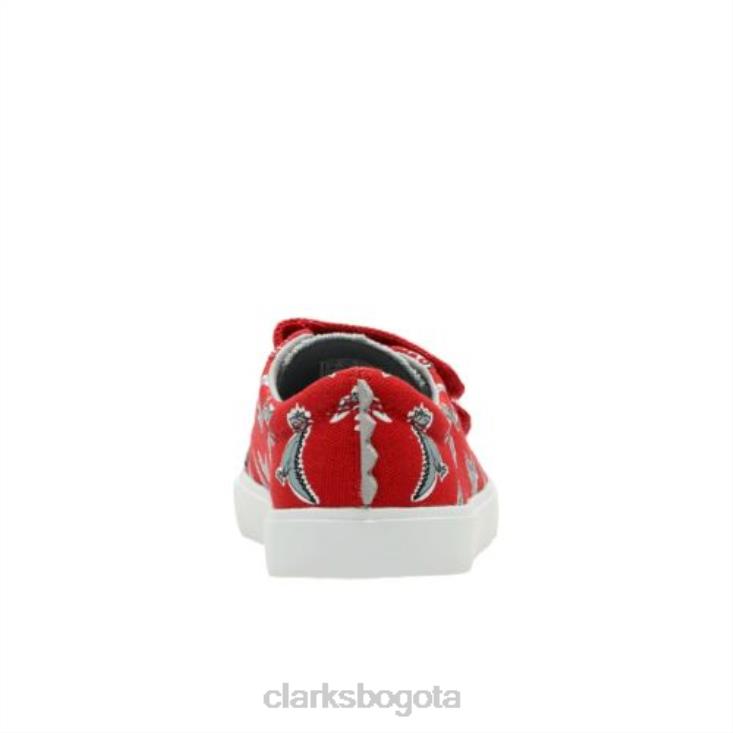 Clarks 0DX8L4817 clarks red tricer roar inf f ajuste niños rojo