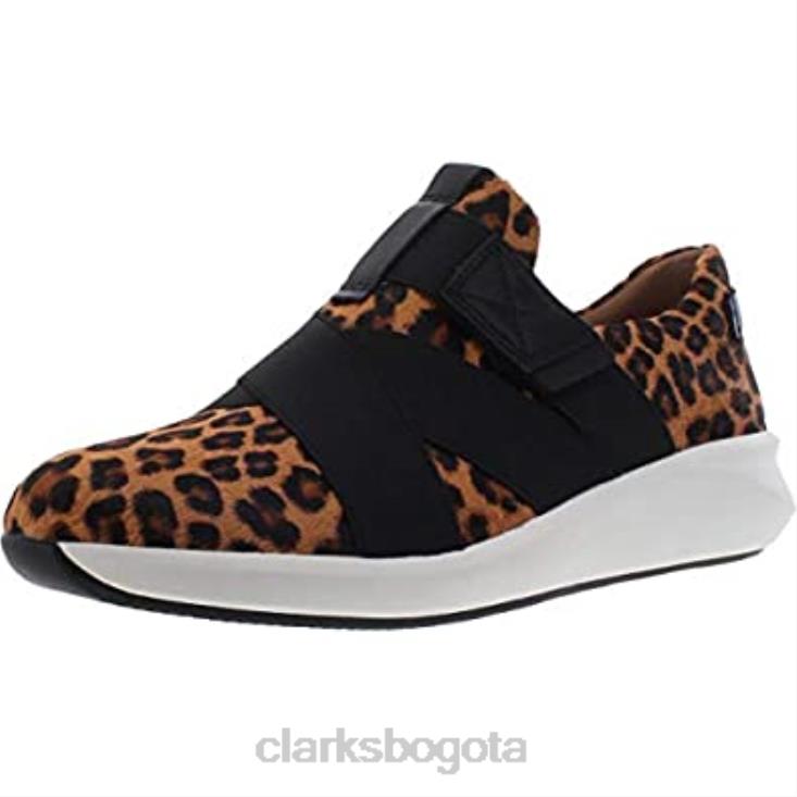 Clarks 0DX8L482 Clarks zapatos deportivos y de entrenamiento de gamuza un rio strap sin estructura para mujer con estampado de leopardo mujer estampado de leopardo