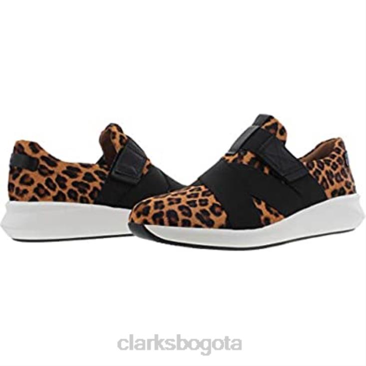Clarks 0DX8L482 Clarks zapatos deportivos y de entrenamiento de gamuza un rio strap sin estructura para mujer con estampado de leopardo mujer estampado de leopardo
