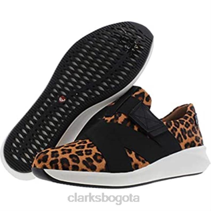 Clarks 0DX8L482 Clarks zapatos deportivos y de entrenamiento de gamuza un rio strap sin estructura para mujer con estampado de leopardo mujer estampado de leopardo