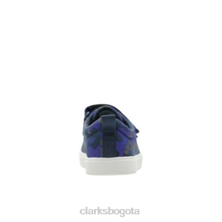 Clarks 0DX8L4821 city ​​flarelo inf g fit clarks azul marino camo niños camuflaje azul marino
